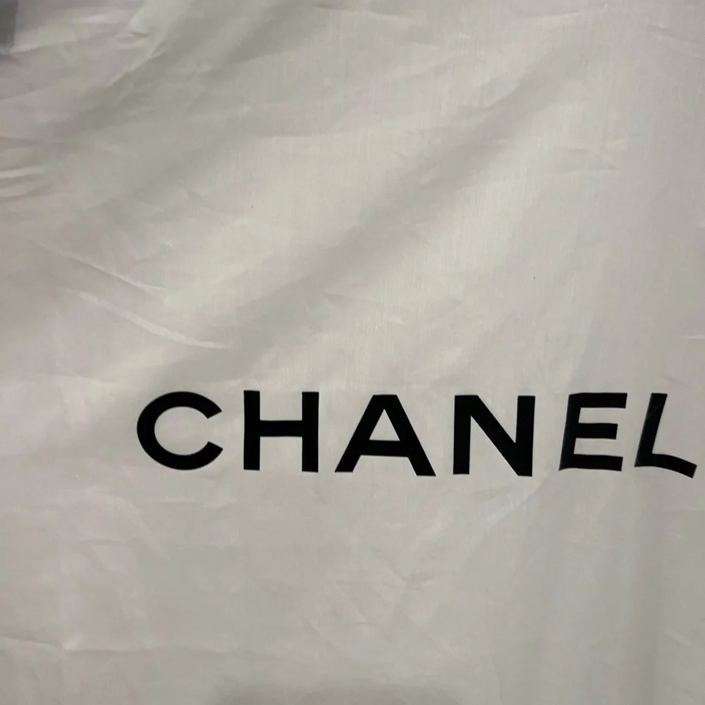 Authentic Chanel Short White Linen Garment Bag New